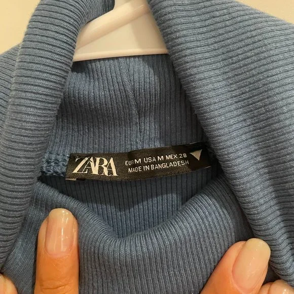 Zara Ribbed bodycon turtleneck midi dress - size M - Picture 2 of 3